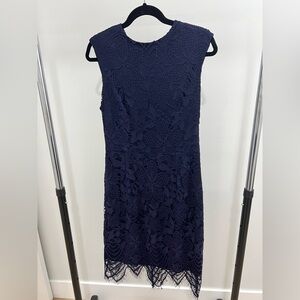 Betsey Johnson Navy Lace Midi Dress